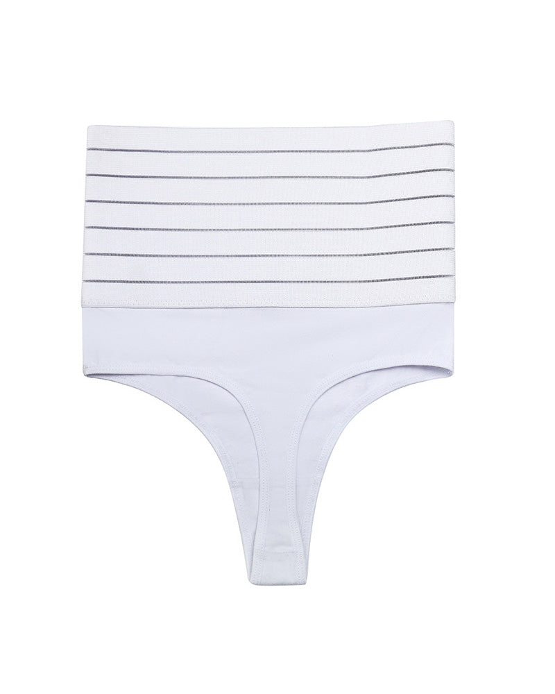 Breathable seamless high-waisted elastic thong sculpting underwear