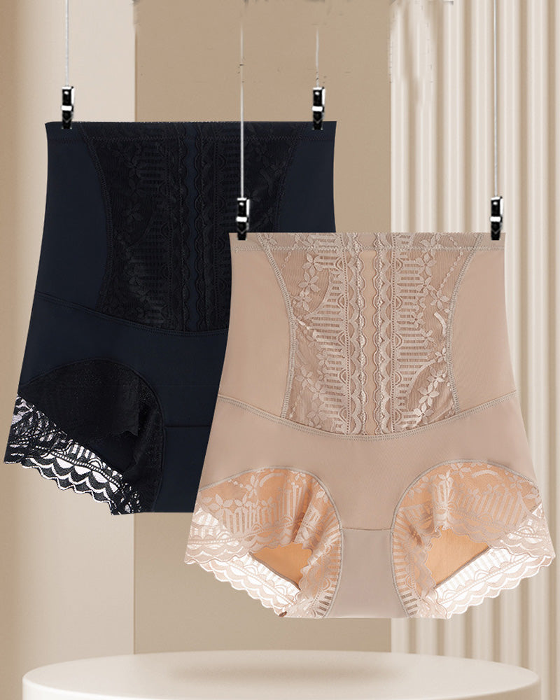 High-waisted panties for women, seamless, anti-roll, postpartum, transparent
