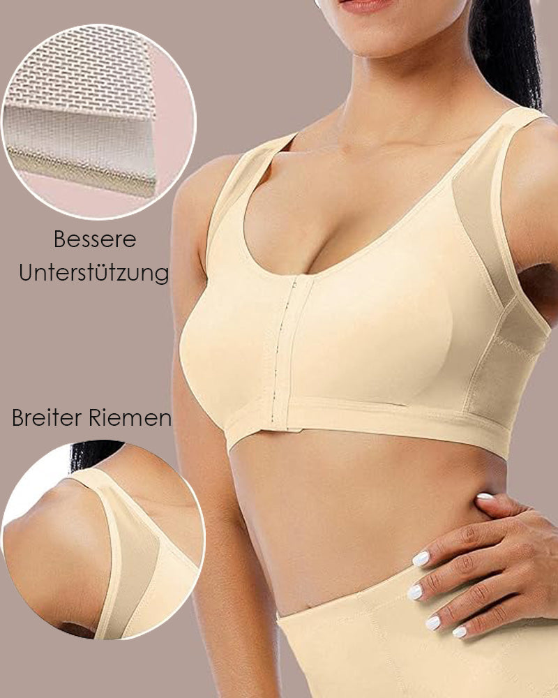 Women's bra with front closure and adjustable straps