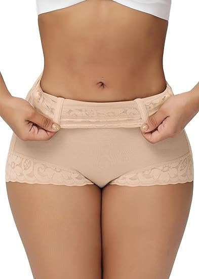 Zaprada Classic Braguitas Esculpir Mujer con Encaje Po-Lifter Braguitas Alisar BarrigaSeamless Lace Tummy Control Shapewear High Waist Compression Thong Panties Underwear