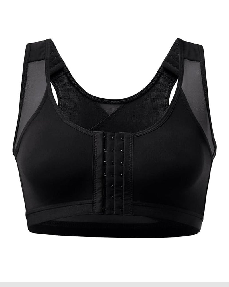 Women's bra with front closure and adjustable straps