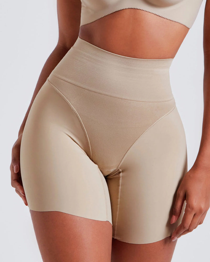 Shaping shorts that slim Zaprada's waist.