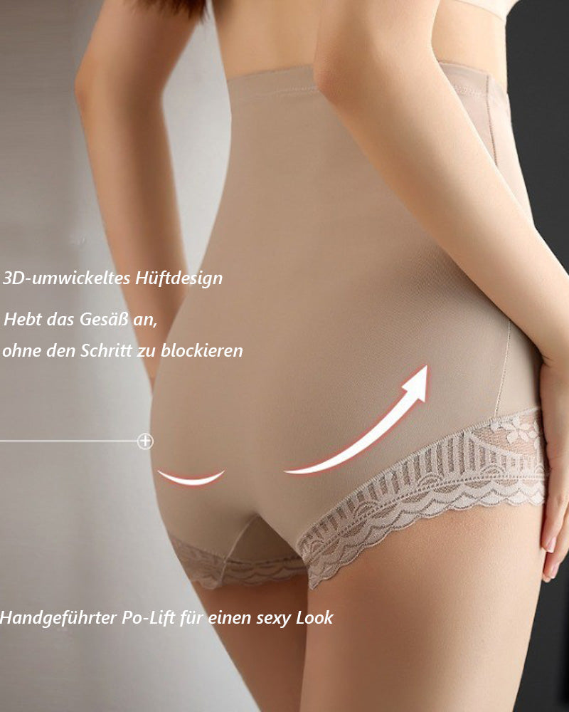 High-waisted panties for women, seamless, anti-roll, postpartum, transparent