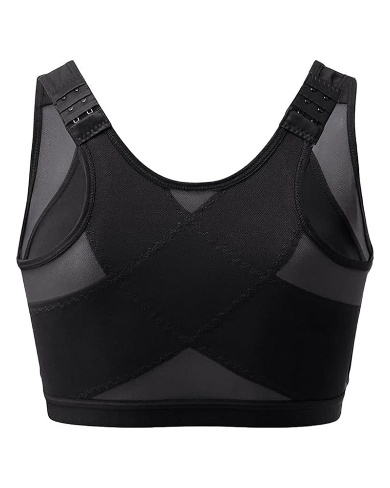 Women's bra with front closure and adjustable straps