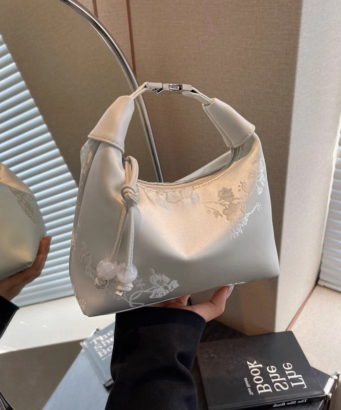 New Chinese Style Beige Embroidered Versatile Tote Bag