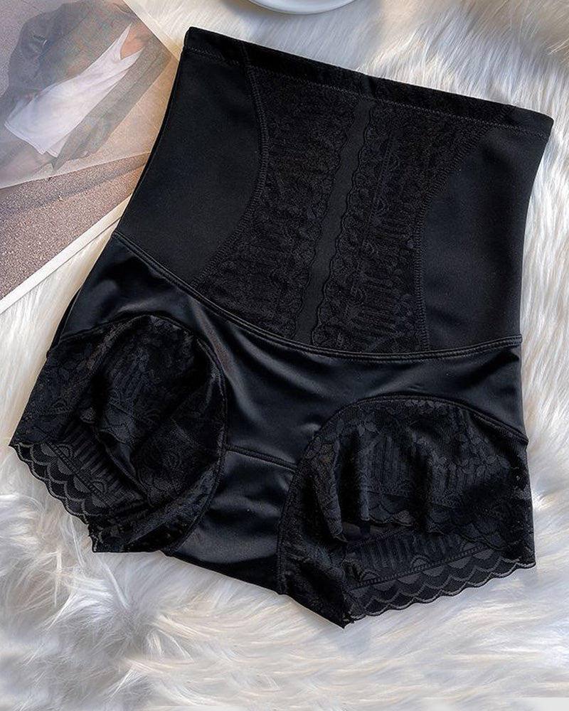 High-waisted panties for women, seamless, anti-roll, postpartum, transparent