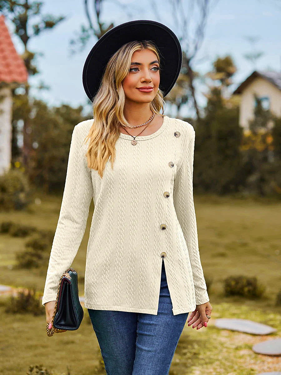 Knitted pullover - Elegant and trendy - Long sleeves - Chic women's fashion