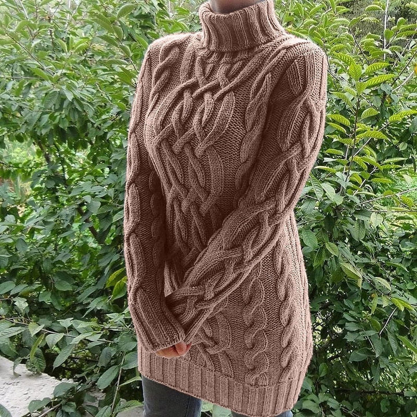 Zaprada - Oversized roll neck sweater dress