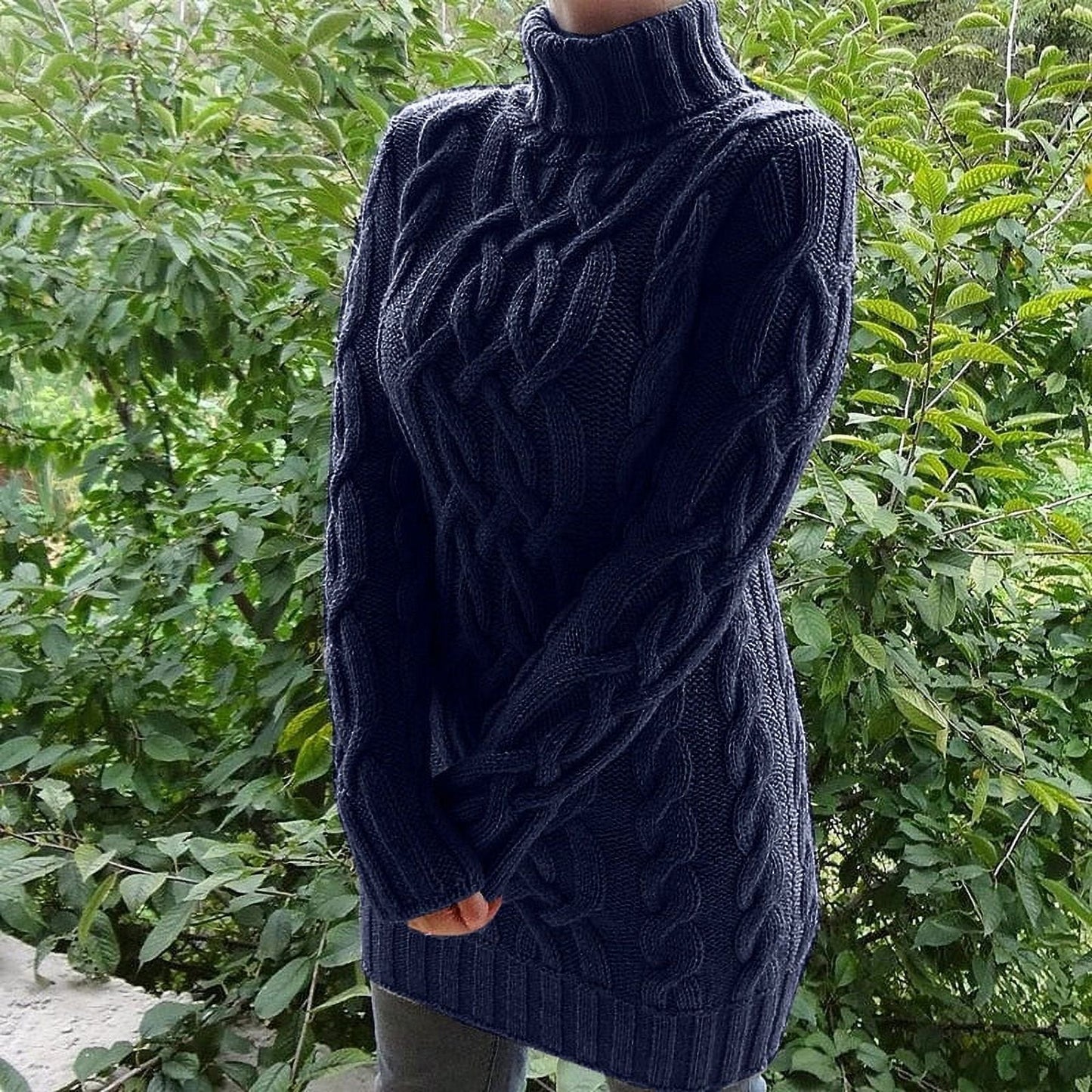 Zaprada - Oversized roll neck sweater dress