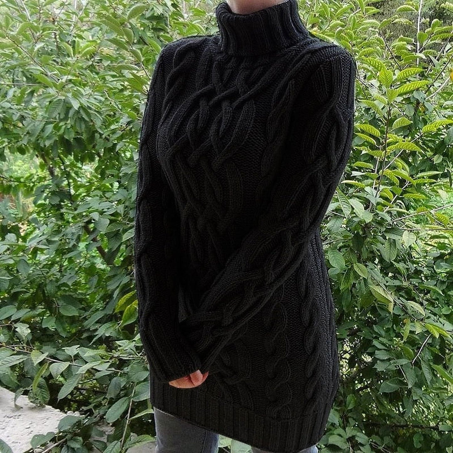 Zaprada - Oversized roll neck sweater dress