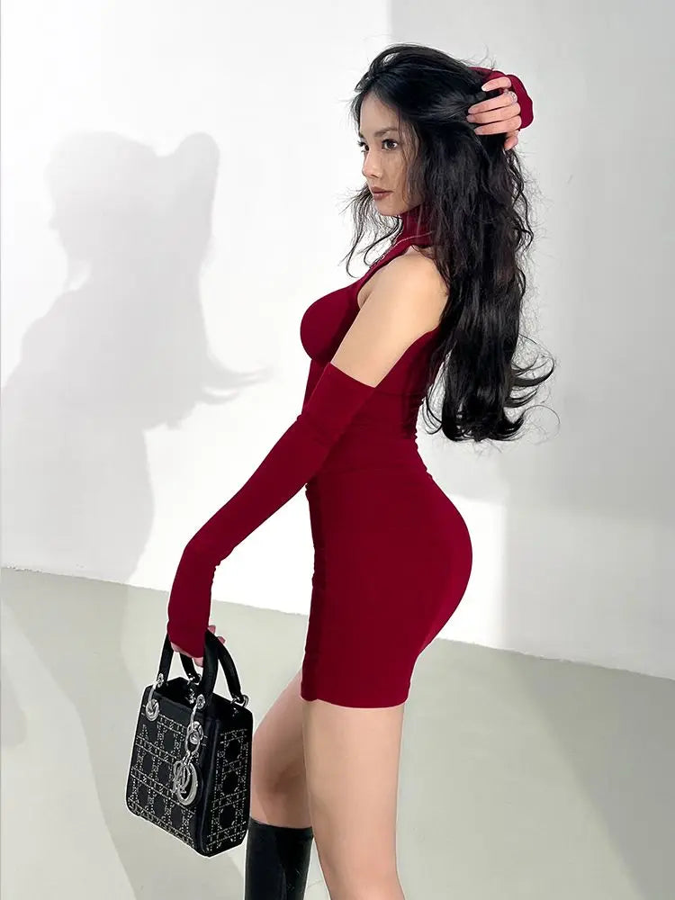 Women's Mini Dress 2025 Zaprada Tailored and High Collar Uni and Basic Style Casual Dress for Evening or Club