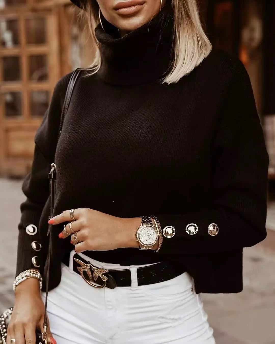 Amandine - Sweater with Thick Collar