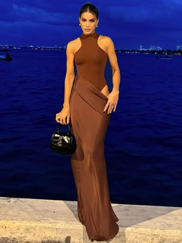 Maxi Dress JULISSA MO Sexy Style with Sleeveless and High Waisted Details Clubwear for Party or Evening | Collection Femme Mince et Chic