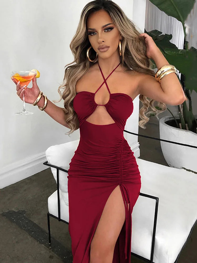 Women's Sleeveless Dress Zaprada Sexy Style and Halter Midi Dress for Night Club or Party Elegant and Flattering for Women