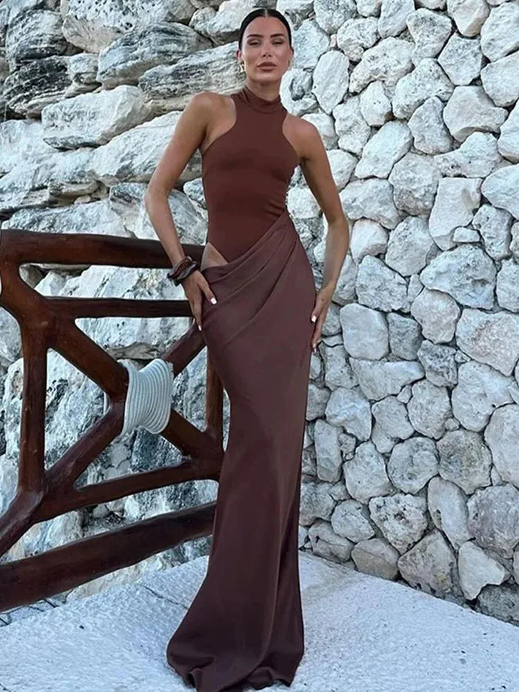 Maxi Dress JULISSA MO Sexy Style with Sleeveless and High Waisted Details Clubwear for Party or Evening | Collection Femme Mince et Chic