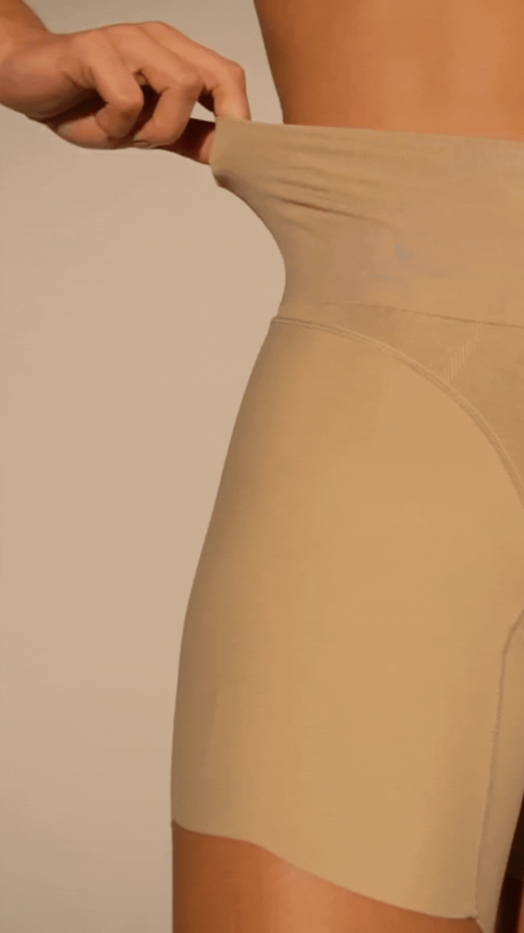Shaping shorts that slim Zaprada's waist.