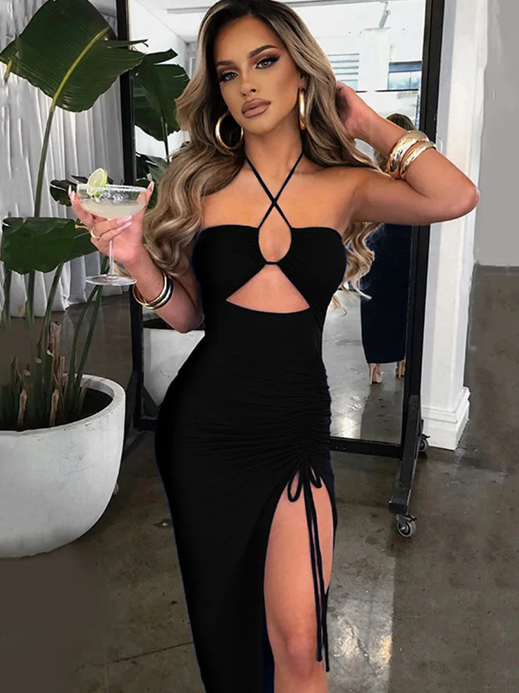 Women's Sleeveless Dress Zaprada Sexy Style and Halter Midi Dress for Night Club or Party Elegant and Flattering for Women