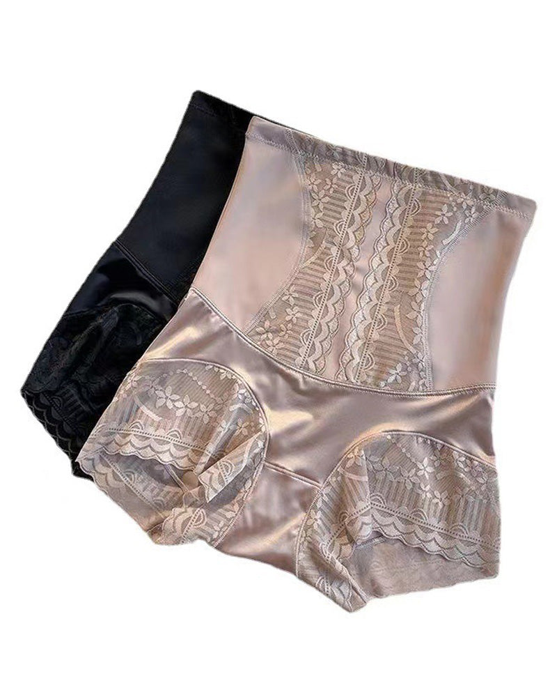 High-waisted panties for women, seamless, anti-roll, postpartum, transparent
