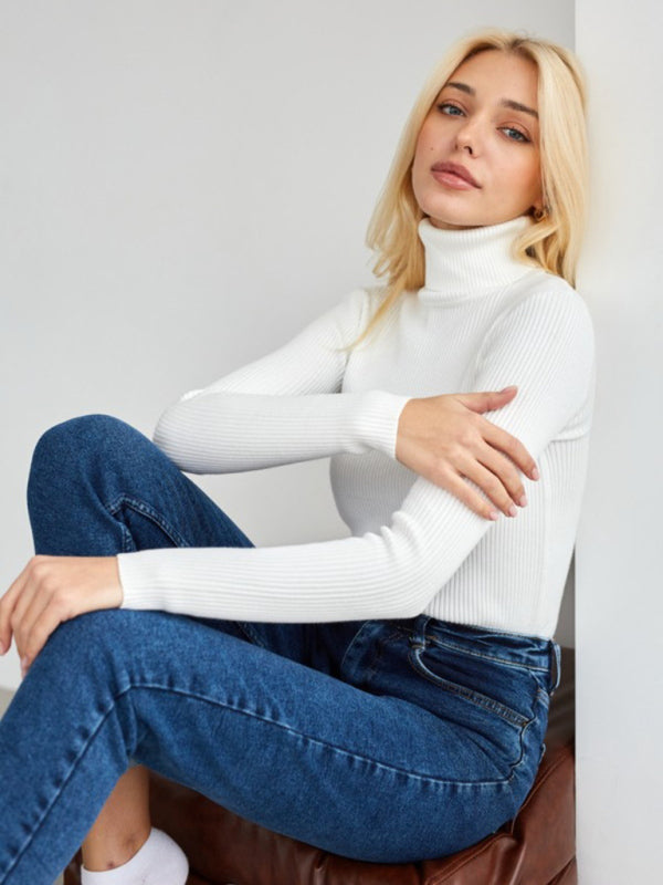 Cotton ribbed knit sweater - Everyday elegance and comfort