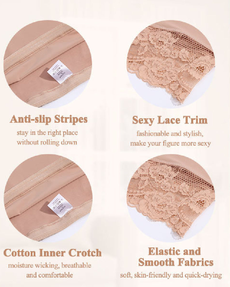 Seamless Lace Tummy Control Shapewear High Waist Compression Thong Panties Underwear