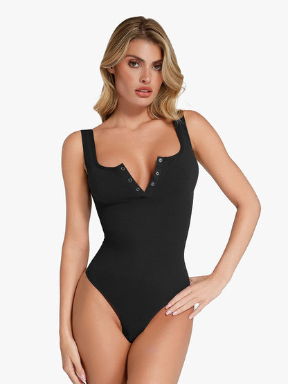Body Shapewear - Seamless modal Henley tank top