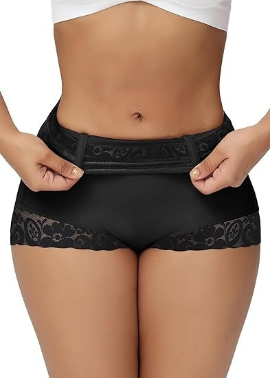 Zaprada Classic Braguitas Esculpir Mujer con Encaje Po-Lifter Braguitas Alisar BarrigaSeamless Lace Tummy Control Shapewear High Waist Compression Thong Panties Underwear