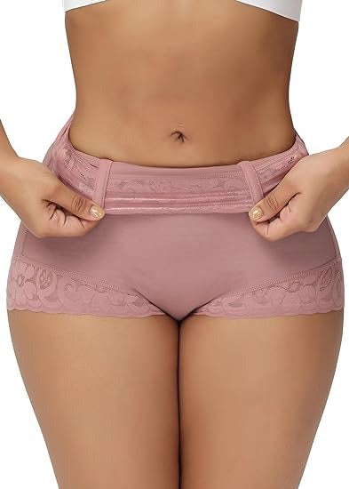 Zaprada Classic Braguitas Esculpir Mujer con Encaje Po-Lifter Braguitas Alisar BarrigaSeamless Lace Tummy Control Shapewear High Waist Compression Thong Panties Underwear