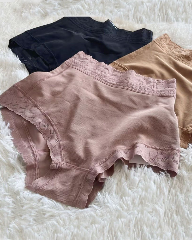Zaprada Classic Braguitas Esculpir Mujer con Encaje Po-Lifter Braguitas Alisar BarrigaSeamless Lace Tummy Control Shapewear High Waist Compression Thong Panties Underwear