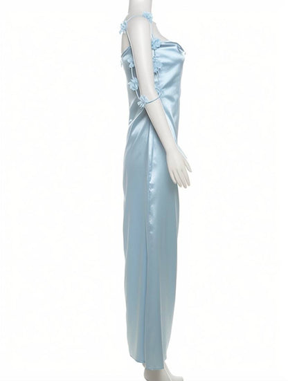 Zaprada long backless dress with thin straps, sleeveless, women's casual, elegant, relaxed beach fashion