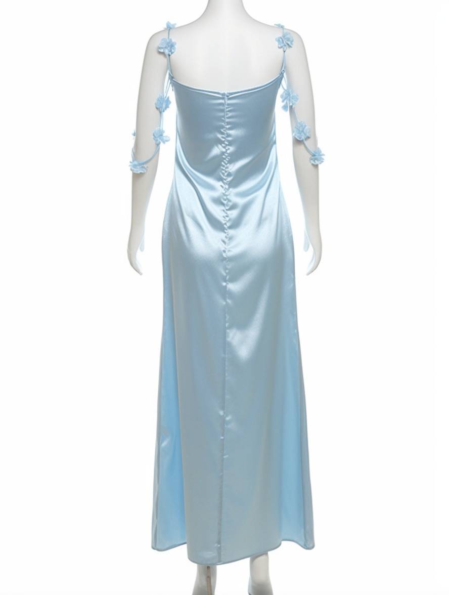 Zaprada long backless dress with thin straps, sleeveless, women's casual, elegant, relaxed beach fashion