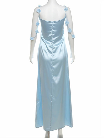 Zaprada long backless dress with thin straps, sleeveless, women's casual, elegant, relaxed beach fashion