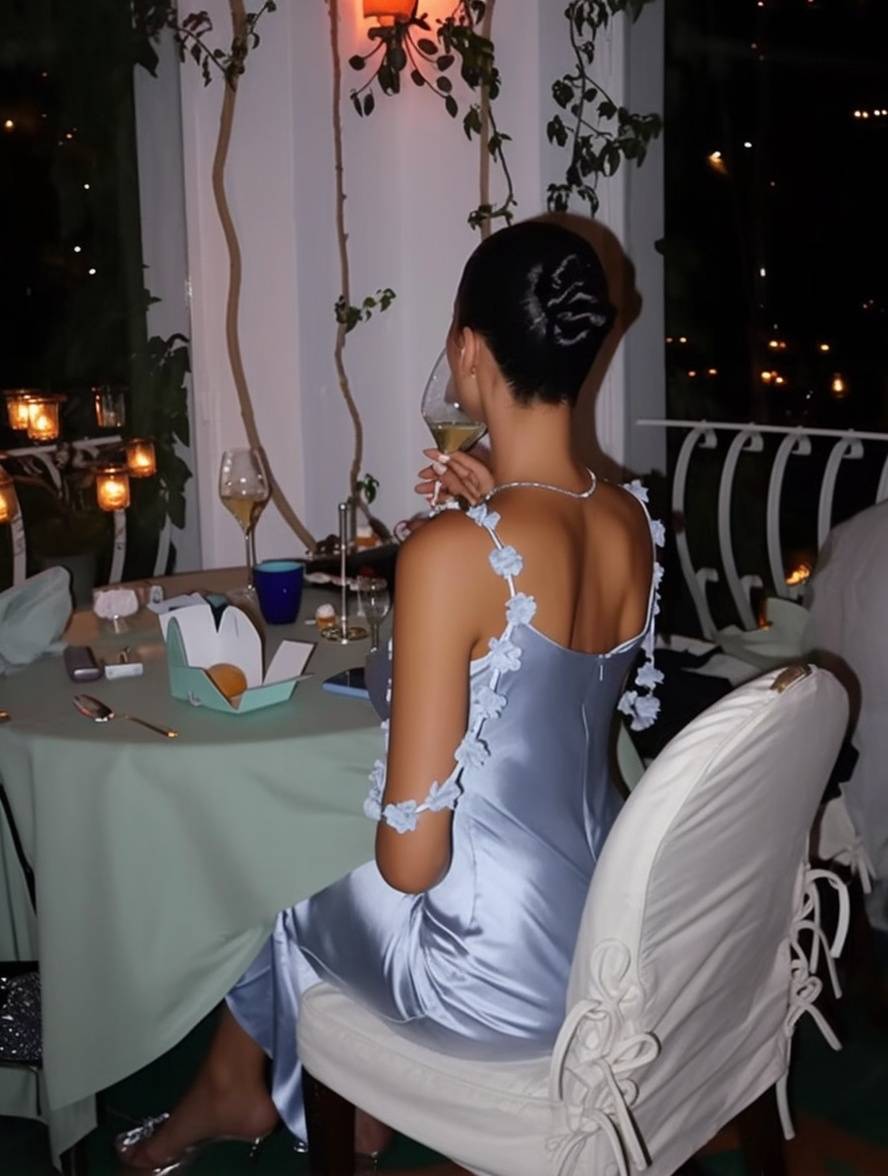 Zaprada long backless dress with thin straps, sleeveless, women's casual, elegant, relaxed beach fashion