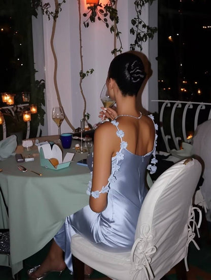 Zaprada long backless dress with thin straps, sleeveless, women's casual, elegant, relaxed beach fashion