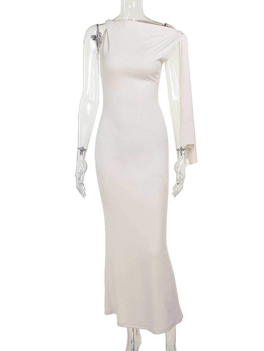 Zaprada long, form-fitting, one-shoulder, sleeveless, elegant evening dress for women