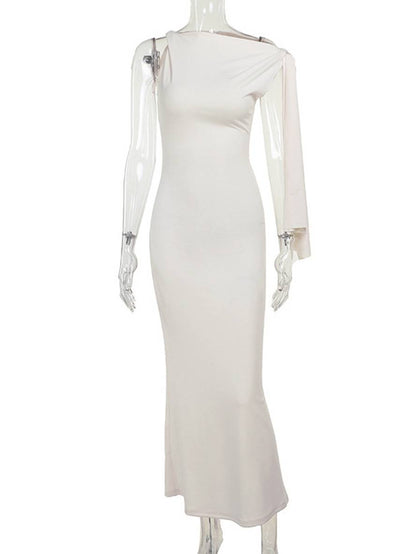 Zaprada long, form-fitting, one-shoulder, sleeveless, elegant evening dress for women