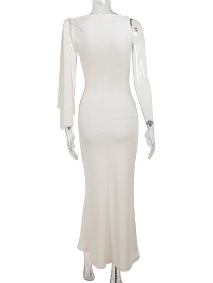 Zaprada long, form-fitting, one-shoulder, sleeveless, elegant evening dress for women