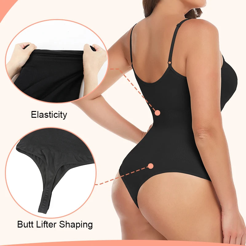 Maillot de corps femme Contrôle du ventre Shapewear amincissant Butt Lift Seamless Sculpture Thong Shaper Body Tops Corset