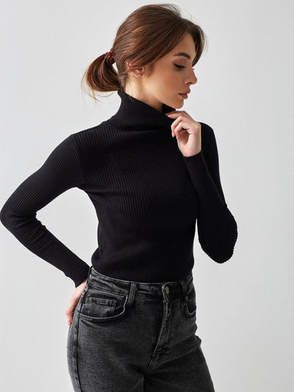 Cotton ribbed knit sweater - Everyday elegance and comfort