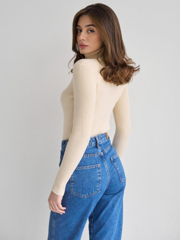 Cotton ribbed knit sweater - Everyday elegance and comfort