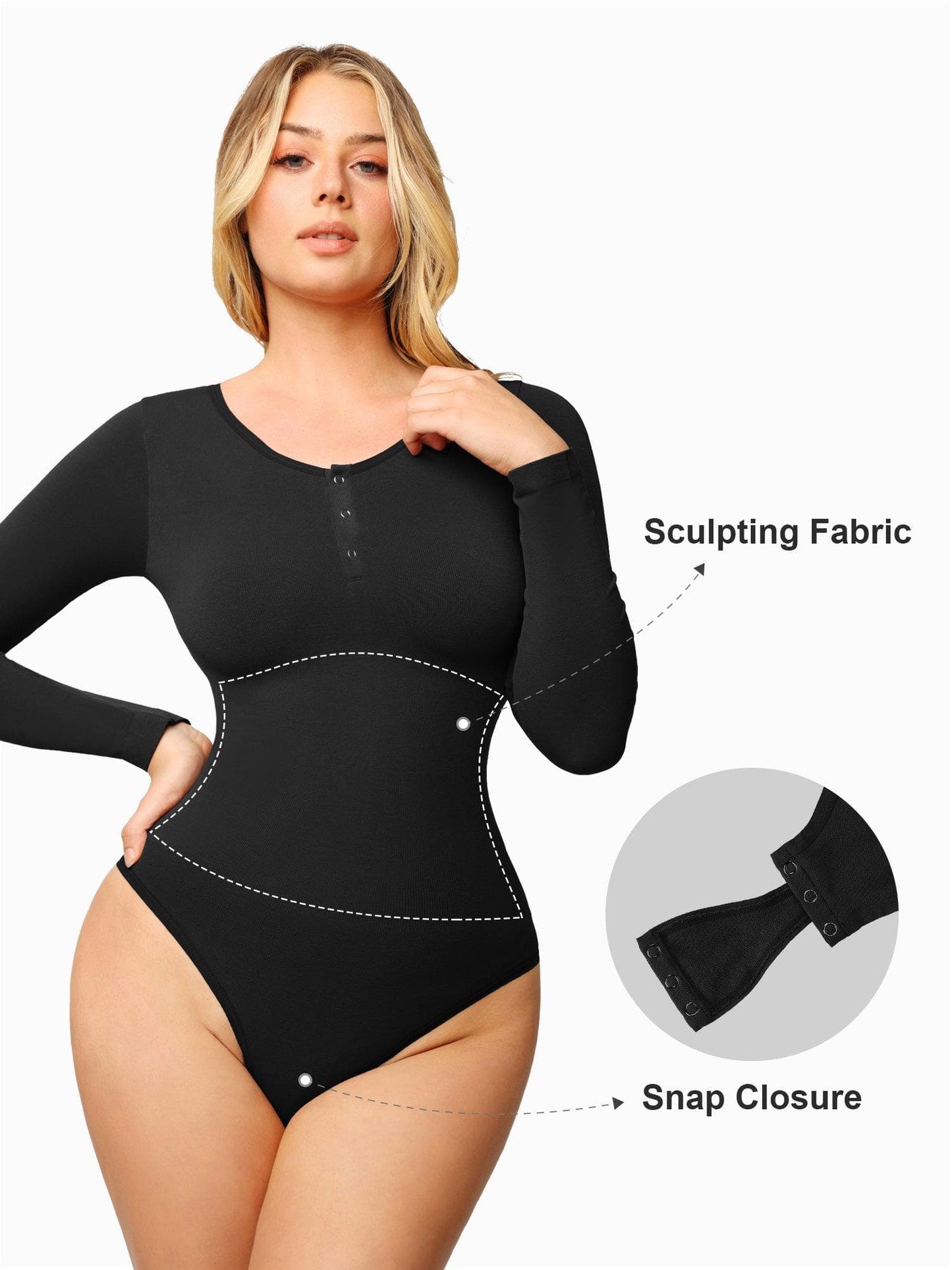 Body Zaprada à manches longues en modal sans coutures Shapewear