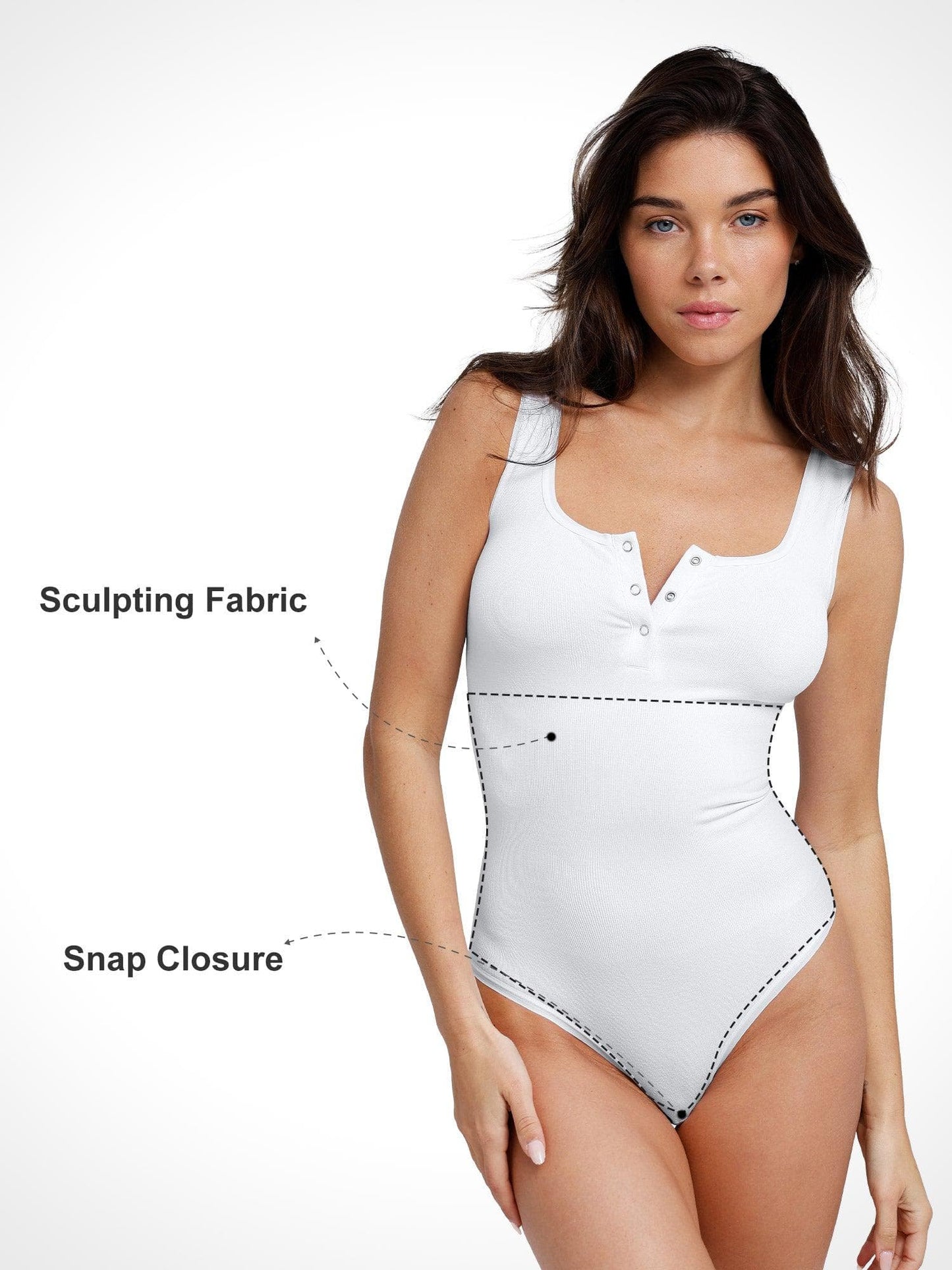 Body Shapewear - Seamless modal Henley tank top