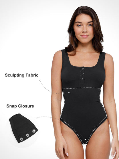 Body Shapewear - Seamless modal Henley tank top