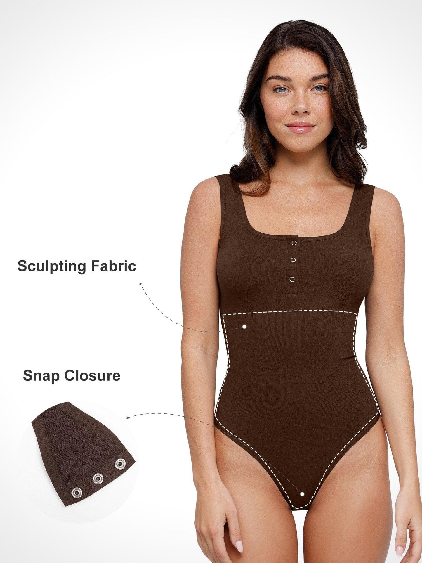 Body Shapewear - Seamless modal Henley tank top