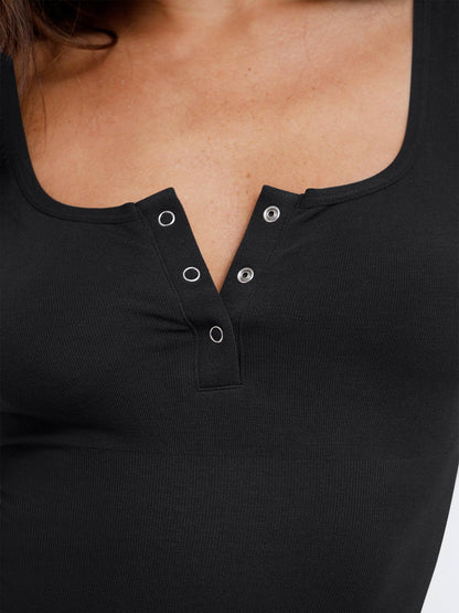 Body Shapewear - Seamless modal Henley tank top