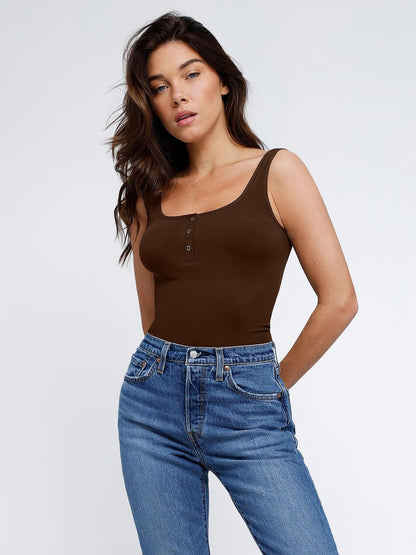 Body Shapewear - Seamless modal Henley tank top