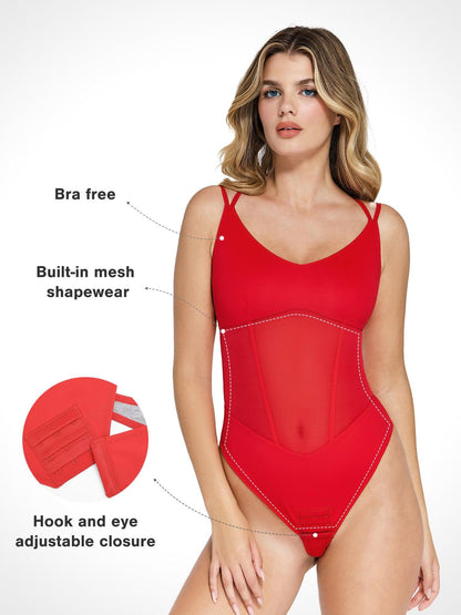 Body sculptor em malha illusion, com design de costas cruzadas.